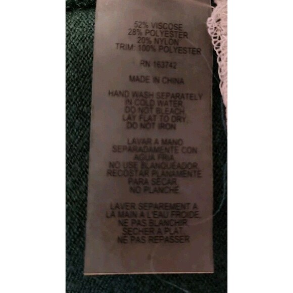 Siani Milano Vest Blouse Size S V Neck Green/ White Long Sleeve - Picture 8 of 8
